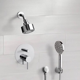 Shower Faucet Chrome Shower System with Multi Function Shower Head and Hand Shower Remer SFH69
